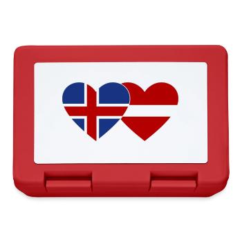 Island Lettland Flagge Herz - Brotdose - Rot - Vorne