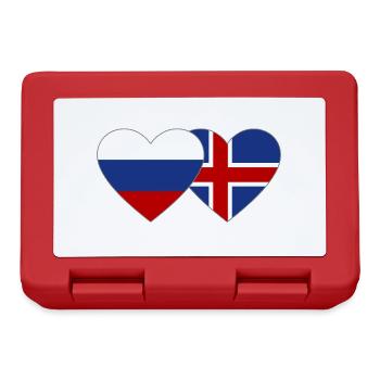 Russie Islande Flag Coeur - Boîte à goûter - rouge - Devant