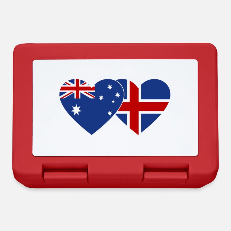 Australien Island Flagge Herz - Brotdose - Rot