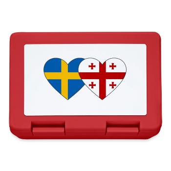 Schweden Georgien Flagge Herz - Brotdose - Rot - Vorne