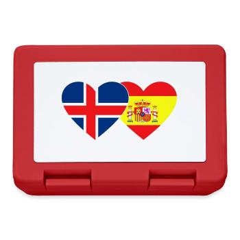 Island Spanien Flagge Herz - Brotdose - Rot - Vorne