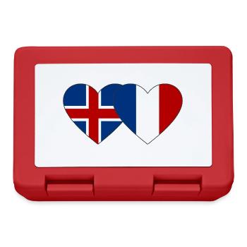 Islande France Flag Coeur - Boîte à goûter - rouge - Devant