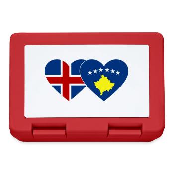 Island Kosovo Flagge Herz - Brotdose - Rot - Vorne
