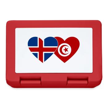 Island Tunesien Flagge Herz - Brotdose - Rot - Vorne