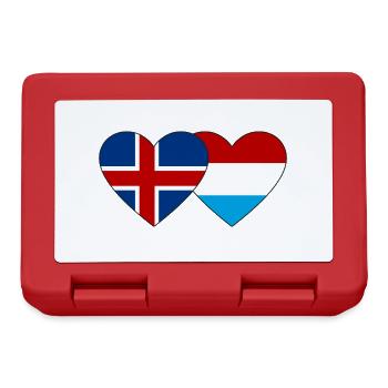 Island Luxemburg Flagge Herz - Brotdose - Rot - Vorne
