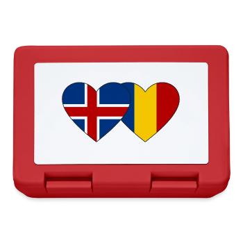Iceland Romania Flag Heart - Lunchbox - red - Front