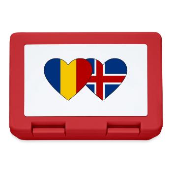 Roumanie Islande Flag Heart - Boîte à goûter - rouge - Devant