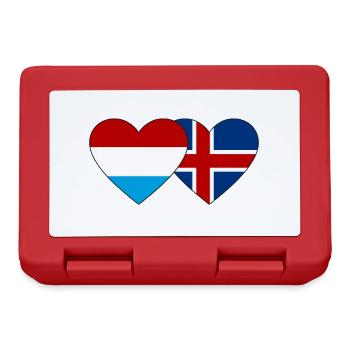 Luxemburg Island Flagge Herz - Brotdose - Rot - Vorne