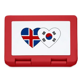 Islande Corée du SudFlag Heart - Boîte à goûter - rouge - Devant