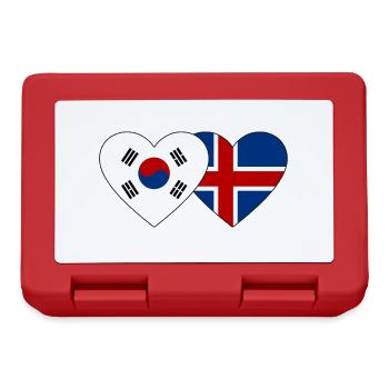 Corée du Sud Islande Flag Heart - Boîte à goûter - rouge - Devant