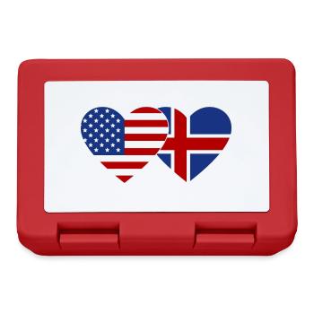 USA Iceland Flag Heart - Lunchbox - red - Front
