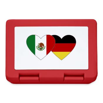 Mexico Germany Flag Heart - Lunchbox - red - Front