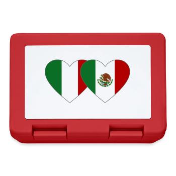Italy Mexico Flag Heart - Lunchbox - red - Front