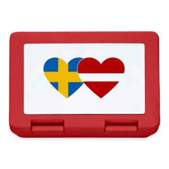 Suède Lettonie Flag Heart - Boîte à goûter - rouge - Devant