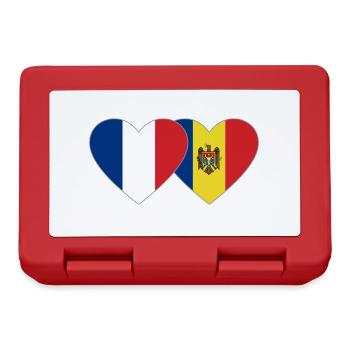 Frankreich Moldawien Flagge Herz - Brotdose - Rot - Vorne