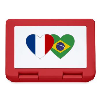 France Brazil Flag Heart - Lunchbox - red - Front
