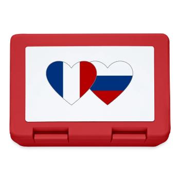 France Russia Flag Heart - Lunchbox - red - Front