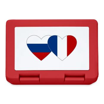Russia France Flag Heart - Lunchbox - red - Front