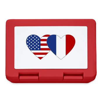 Drapeau USA France Coeur - Boîte à goûter - rouge - Devant