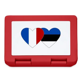 France Estonia Flag Heart - Lunchbox - red - Front