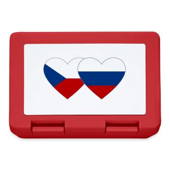 Czech Republic Russia Flag Heart - Lunchbox - red - Front