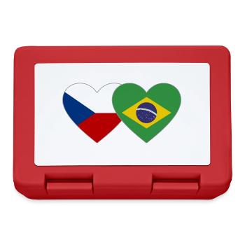 République tchèque Brésil Flag Heart - Boîte à goûter - rouge - Devant