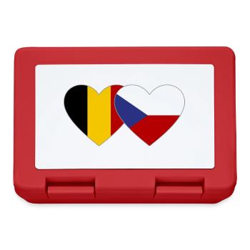 Belgien Tschechien Flagge Herz - Brotdose - Rot - Vorne