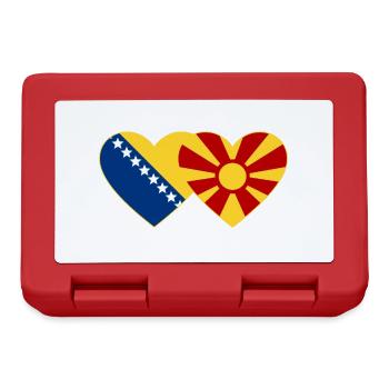 Bosnia Macedonia Flag Heart - Lunchbox - red - Front
