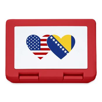USA Bosnien Flagge Herz - Brotdose - Rot - Vorne