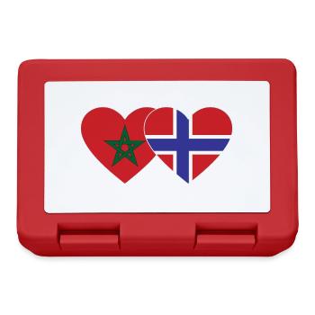 Marokko Norwegen Flagge Herz - Brotdose - Rot - Vorne