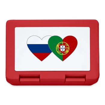 Russia Portugal Flag Heart - Lunchbox - red - Front