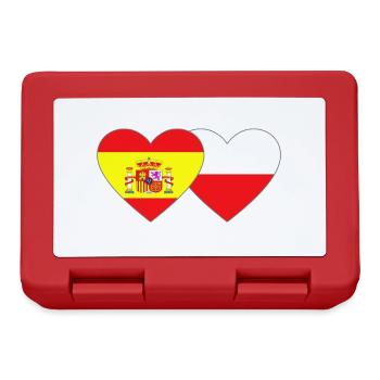 Spanien Polen Flagge Herz - Brotdose - Rot - Vorne