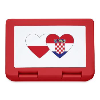 Poland Croatia Flag Heart - Lunchbox - red - Front