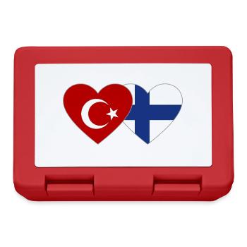 Turkey Finland Flag Heart - Lunchbox - red - Front
