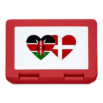 Kenia Dänemark Flagge Herz - Brotdose - Rot - Vorne