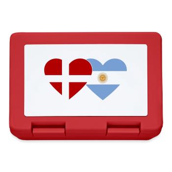 Dänemark Argentinien Flagge Herz - Brotdose - Rot - Vorne