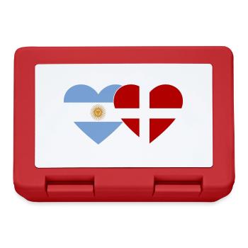 Argentinien Dänemark Flagge Herz - Brotdose - Rot - Vorne