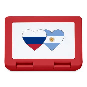 Russland Argentinien Flagge Herz - Brotdose - Rot - Vorne