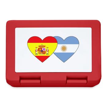 Spanien Argentinien Flagge Herz - Brotdose - Rot - Vorne
