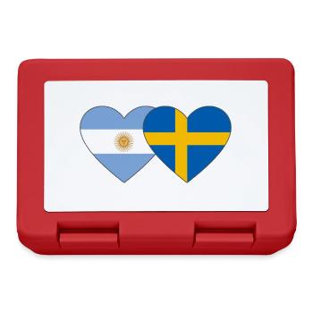 Coeur de drapeau Argentine Suède - Boîte à goûter - rouge - Devant