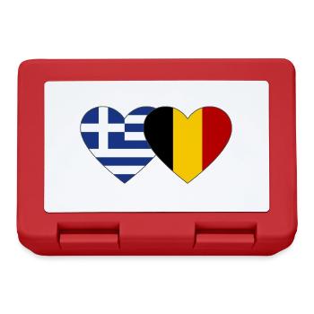 Greece Belgium Flag Heart - Lunchbox - red - Front