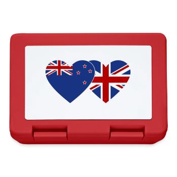 Neuseeland England Flagge Herz - Brotdose - Rot - Vorne