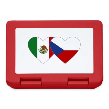 Mexiko Tschechien Flagge Herz - Brotdose - Rot - Vorne