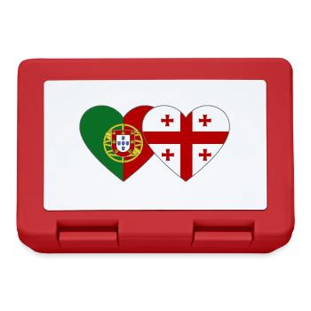 Portugal Georgien Flagge Herz - Brotdose - Rot - Vorne