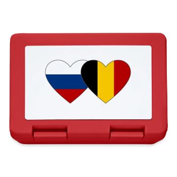 Russia Belgium Flag Heart - Lunchbox - red - Front