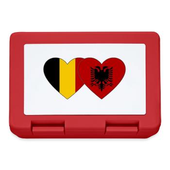 Belgium Albania Flag Heart - Lunchbox - red - Front