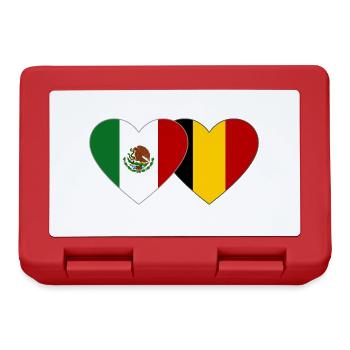 Mexico Belgium Flag Heart - Lunchbox - red - Front