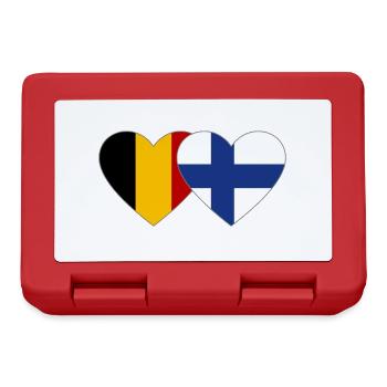 Belgien Finnland Flagge Herz - Brotdose - Rot - Vorne