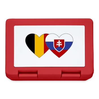 Belgien Slowakei Flagge Herz - Brotdose - Rot - Vorne