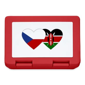 Tschechien Kenia Flagge Herz - Brotdose - Rot - Vorne